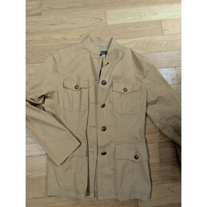 LRL Ralph Lauren Jeans Co Womens Sz L Brown Khaki Chore Jacket Field Coat Large